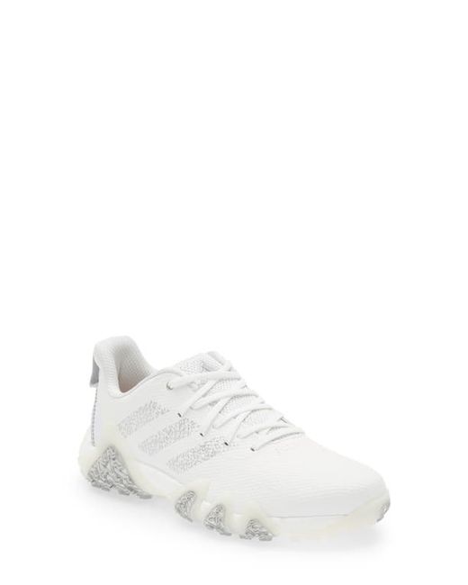 adidas Golf Codechaos 22 Waterproof Spikeless Golf Shoe in White Met/Grey at