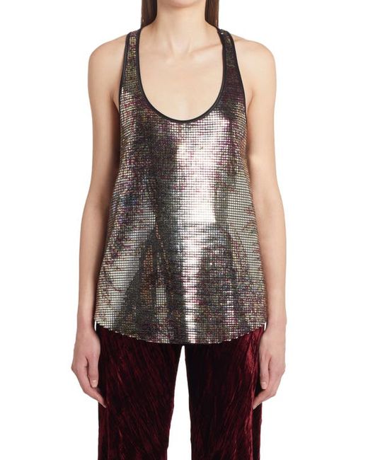 Etro Anicka Embellished Racerback Mesh Tank Top in at