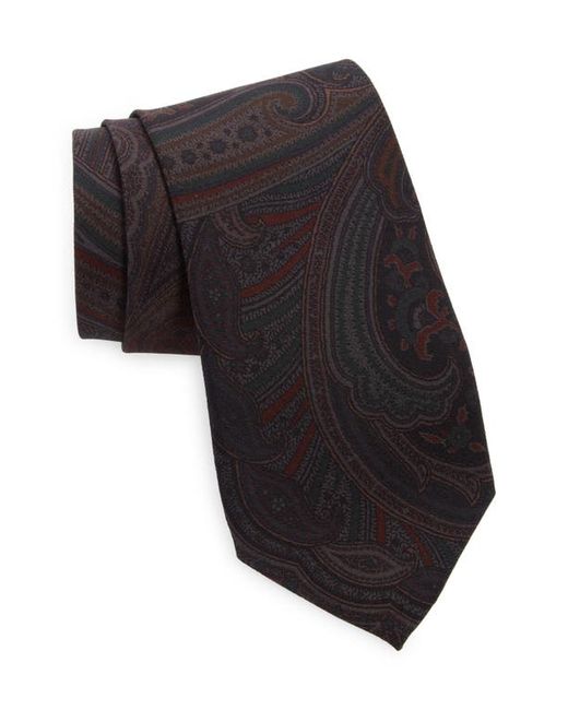 Ralph Lauren Purple Label Archive Paisley Silk Tie in Black/Charcoal/Red at