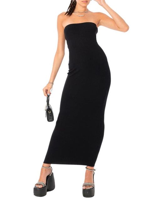 Edikted Paola Strapless Knit Maxi Dress in at