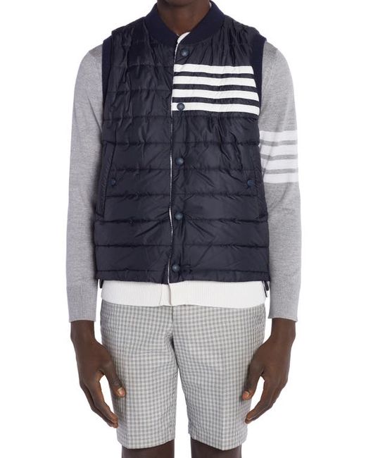 Thom Browne 4-Bar Cashmere Nylon Reversible Vest in at