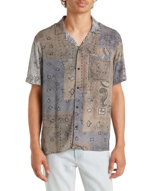 Bp. BP. Bandana Print Short Sleeve Button-Up Camp Shirt in at