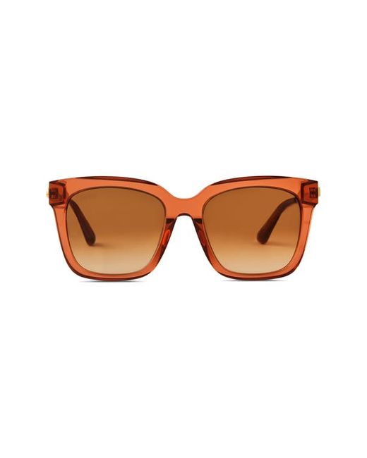 Diff Bella 54mm Gradient Polarized Square Sunglasses in Sugar Bronze at