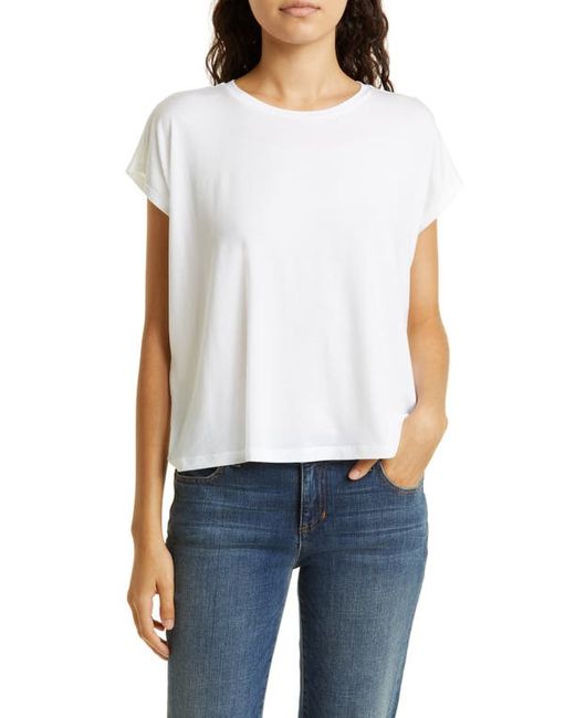 Eileen Fisher Crewneck Boxy Stretch Jersey T-Shirt in at