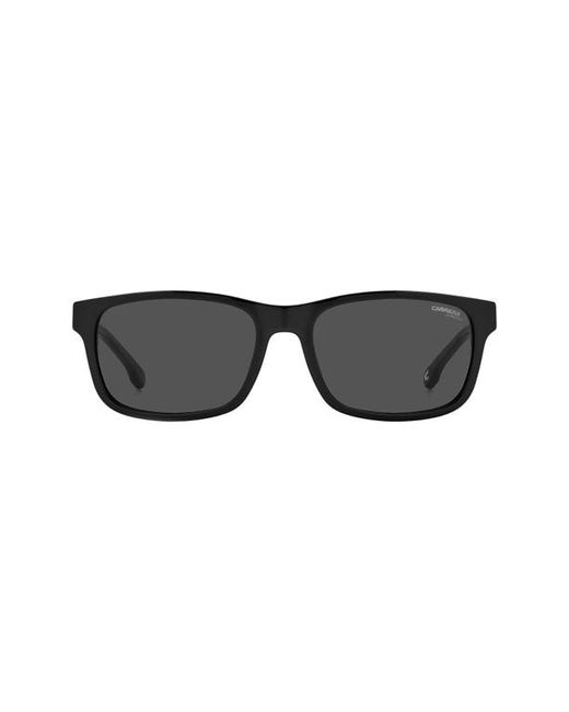 Carrera 57mm Rectangular Sunglasses in Black Grey at