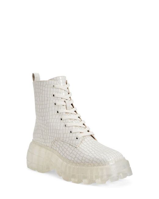 Katy Perry Geli Snake Embossed Combat Boot in at
