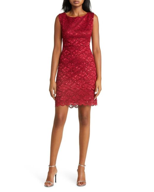 Connected Apparel Sequin Lace Sheath Dress in at