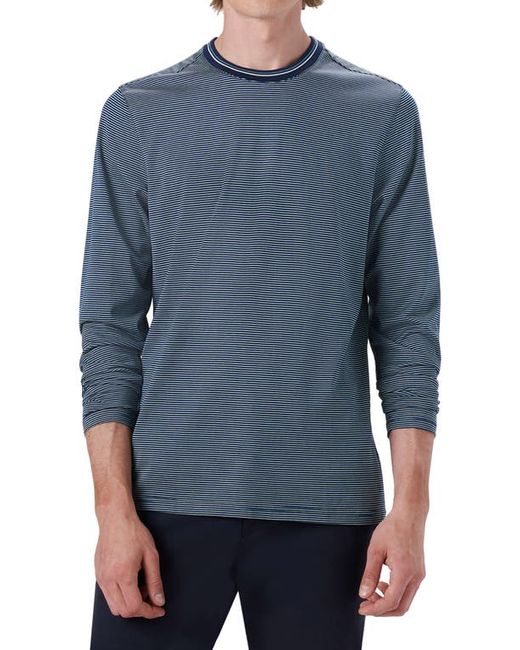Bugatchi Stripe Long Sleeve Cotton T-Shirt in at