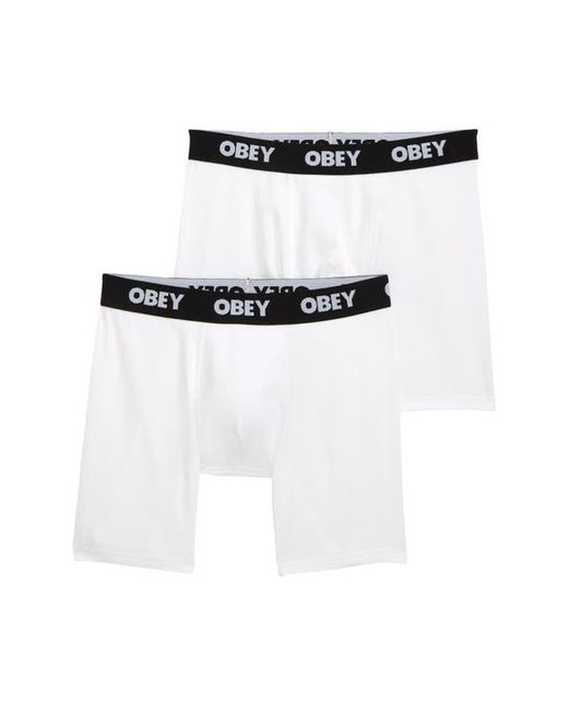 Obey 2-Pack Established Work Organic Cotton Boxer Briefs in at