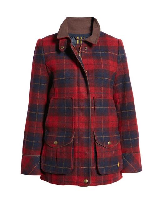 Joules Plaid Wool Blend Field Coat in at