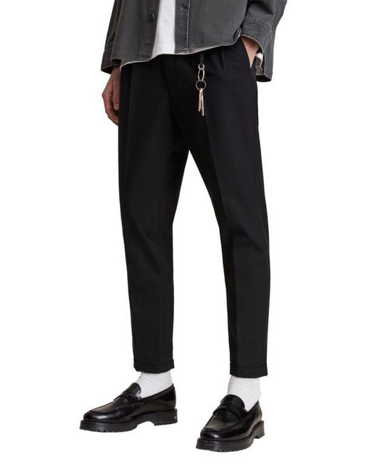 AllSaints Tallis Pleated Cotton Wool Trousers in at