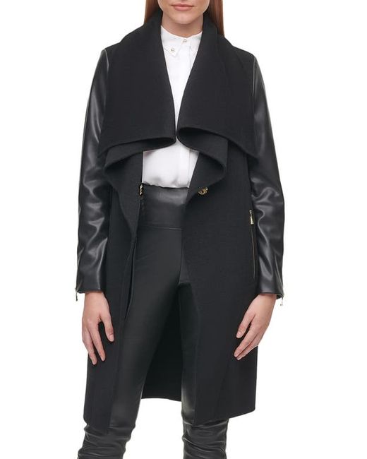 Karl Lagerfeld Mixed Media Draped Collar Jacket in at
