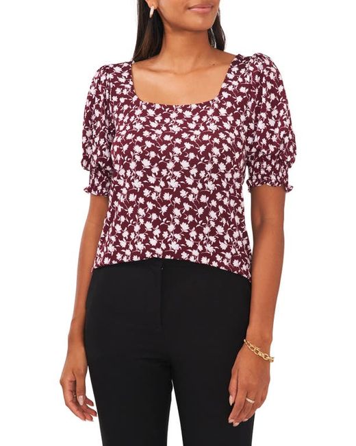 Chaus Floral Square Neck Smocked Sleeve Blouse in at