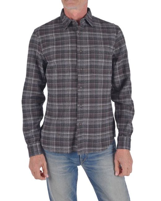 Kato The Ripper Plaid Organic Cotton Flannel Button-Up Shirt in at