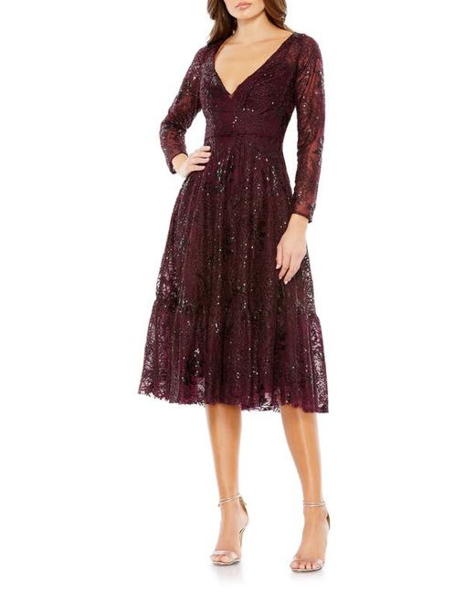Mac Duggal Embellished Lace Long Sleeve Cocktail Dress in at
