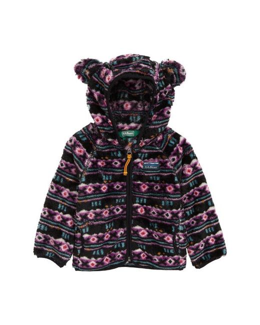 L.L.Bean Print High Pile Fleece Hooded Jacket in at