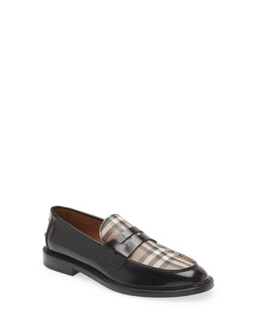 Burberry Croftwood Check Leather Penny Loafer in at