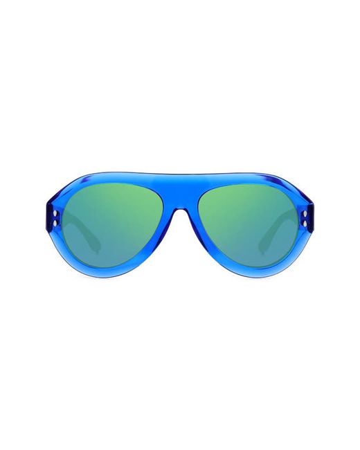 Isabel Marant 57mm Polarized Aviator Sunglasses in Blue Green Multi Polar at