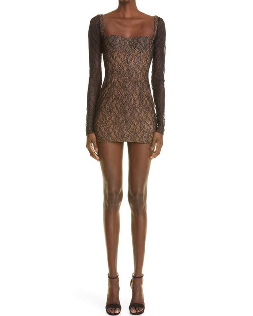 Laquan Smith Long Sleeve Lace Dress in at
