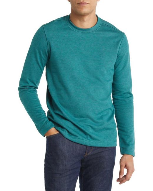 Johnston & Murphy Reversible Crewneck Sweater in Emerald/Brown at