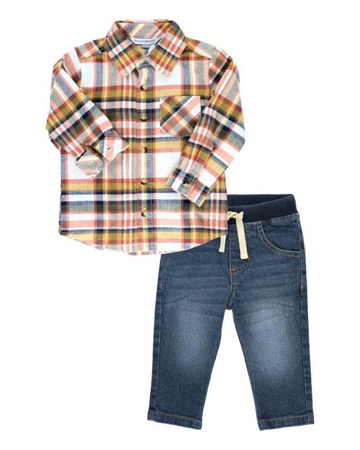 RuggedButts Hudson Plaid Button-Up Shirt Jeans Set in at