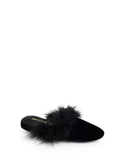 Patricia Green Party Feather Velvet Slipper in at