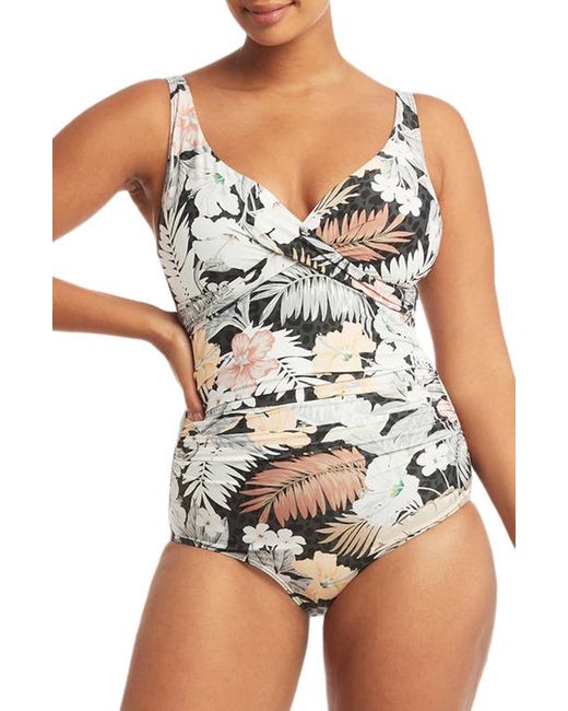Sea Level Calypso Cross Front Multifit One-Piece Swimsuit in at