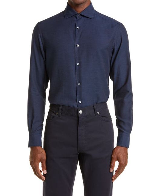 Z Zegna Cashco Cotton Cashmere Button-Up Shirt in at