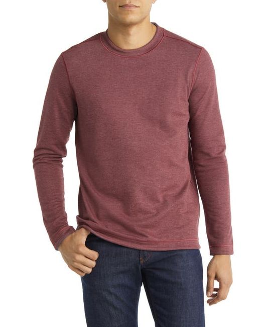 Johnston & Murphy Reversible Cotton Modal Blend Sweater in Berry at