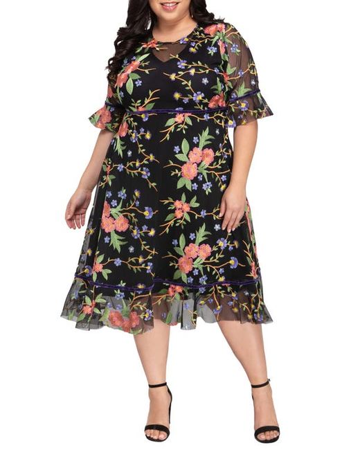 Kiyonna Wildflower Embroidered Dress in at