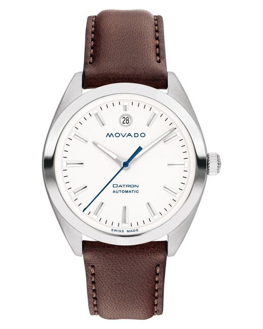 Movado Heritage Datron Leather Strap Watch 40mm in at