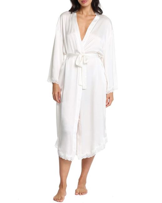 Papinelle Camille Lace Trim Silk Robe in at