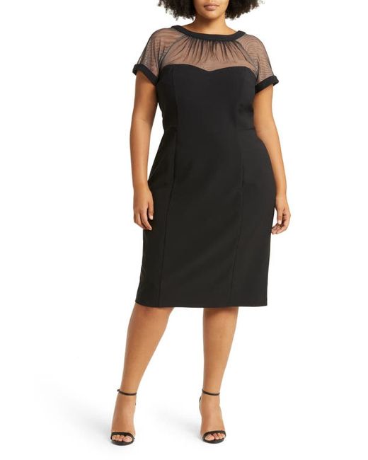 Maggy London Illusion Yoke Crepe Cocktail Dress in at