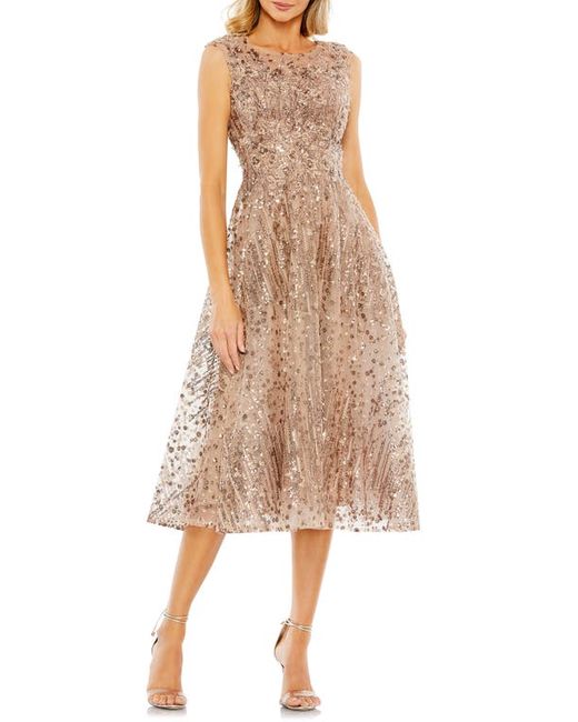 Mac Duggal Sequin Cap Sleeve Fit Flare Cocktail Dress in at