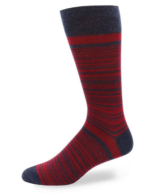 Lorenzo Uomo Stripe Wool Blend Dress Socks in at