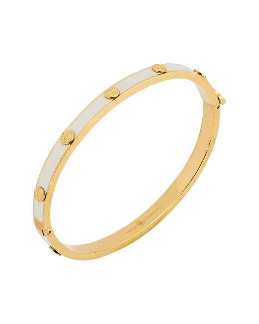 Tory Burch Miller Stud Hinge Bracelet in Tory Gold New Ivory at