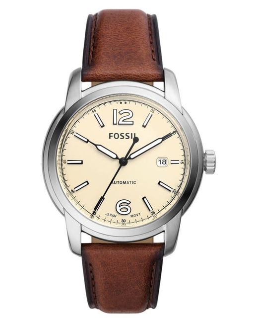 Fossil Heritage Leather Strap Watch 43mm in at