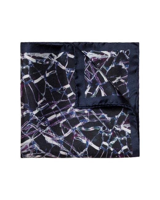 Eton Shattered Glass Print Silk Pocket Square in at