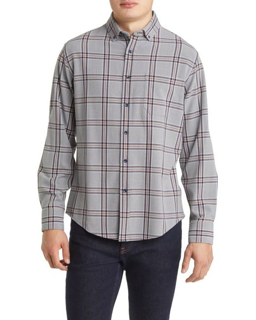 Mizzen+Main City Trim Fit Plaid Stretch Flannel Button-Down Shirt in at