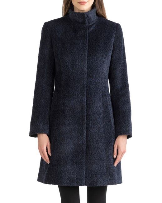 Sofia Cashmere Stand Collar Shaped Alpaca Wool Blend Coat in at