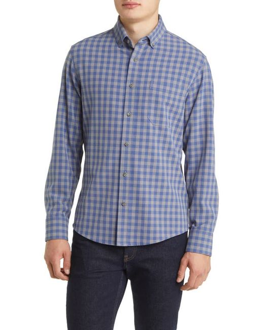 Mizzen+Main City Trim Fit Check Stretch Flannel Button-Down Shirt in at