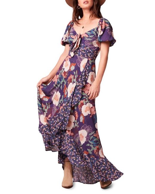 band of the free Livie Floral Print Maxi Dress in Ivory Mixed at