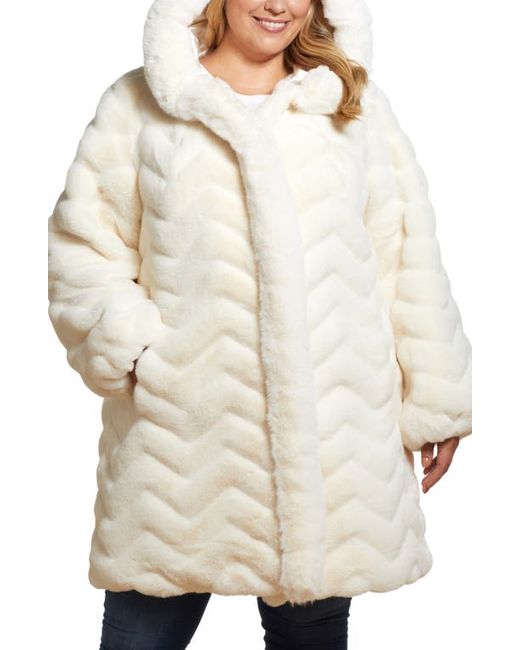 Gallery Hooded Faux Fur Jacket in at