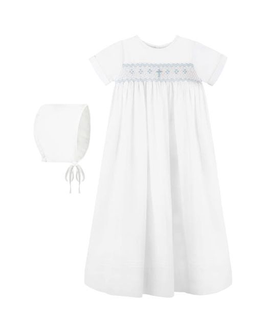 Carriage Boutique Smocked Christening Gown Bonnet Set in at