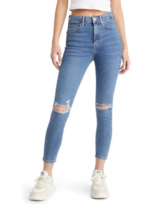 TopShop Jamie Ripped Ankle Skinny Jeans in at