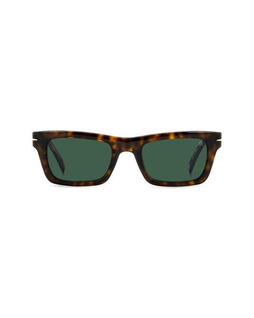 David Beckham Eyewear 51mm Tinted Rectangular Sunglasses in Havana at