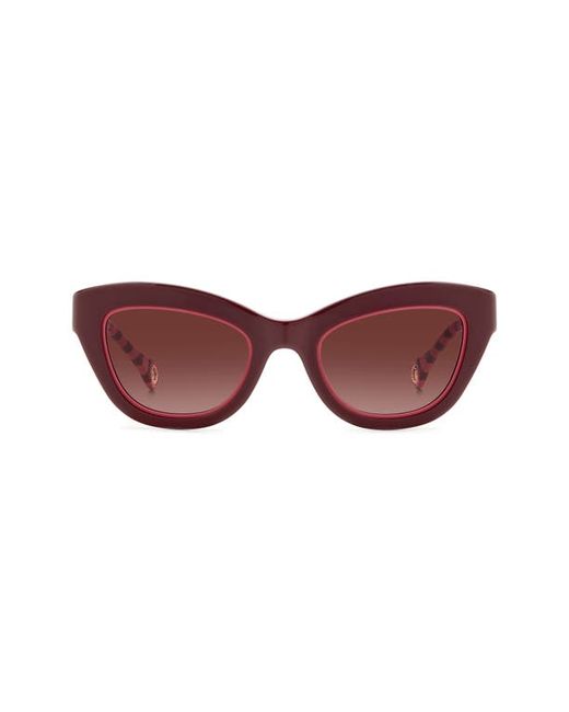 Carolina Herrera 51mm Gradient Cat Eye Sunglasses in Burgundy at