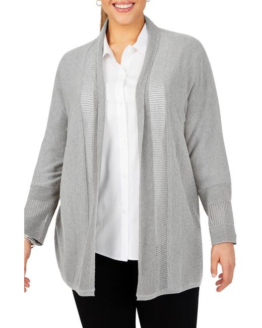 Foxcroft Mixed Stitch Open Front Cardigan in at