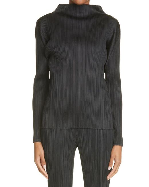 Pleats Please By Issey Miyake Funnel Neck Pleated Top in at