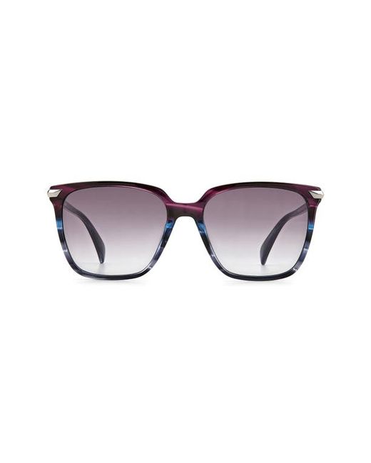 Rag & Bone 55mm Polarized Gradient Rectangle Sunglasses in at